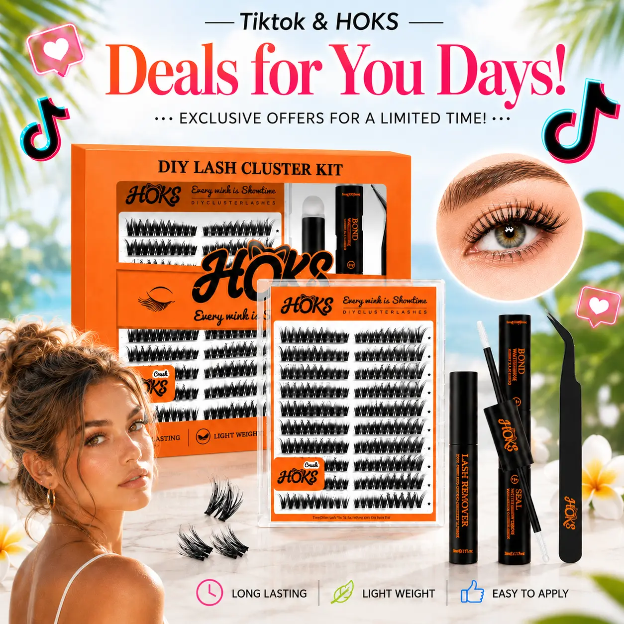 Natural Wispy Cat-Eye Lash Clusters, Super Soft Thin Band,Natural Voluminous Look for Daily Wear,Waterproof Pool Proof,Beginner Friendly Eyelashes Extensions #dealsforyoudays