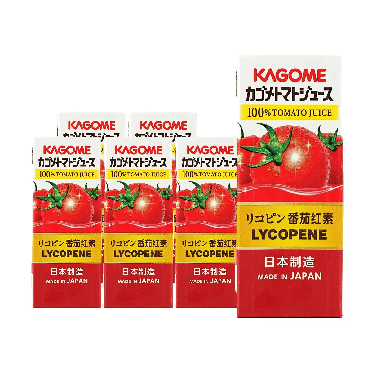 Kagome 100% Pure Tomato Juice 200ml Cans - 6 Pack, Authentic Japanese Vegetable Drink