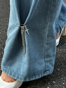 Rhinestone Cross Pendant Chain Belt, Gothic Punk Style, Versatile Accessory for Dresses, Bags, Backpacks, Ideal for Teachers' Day, Christmas, Halloween