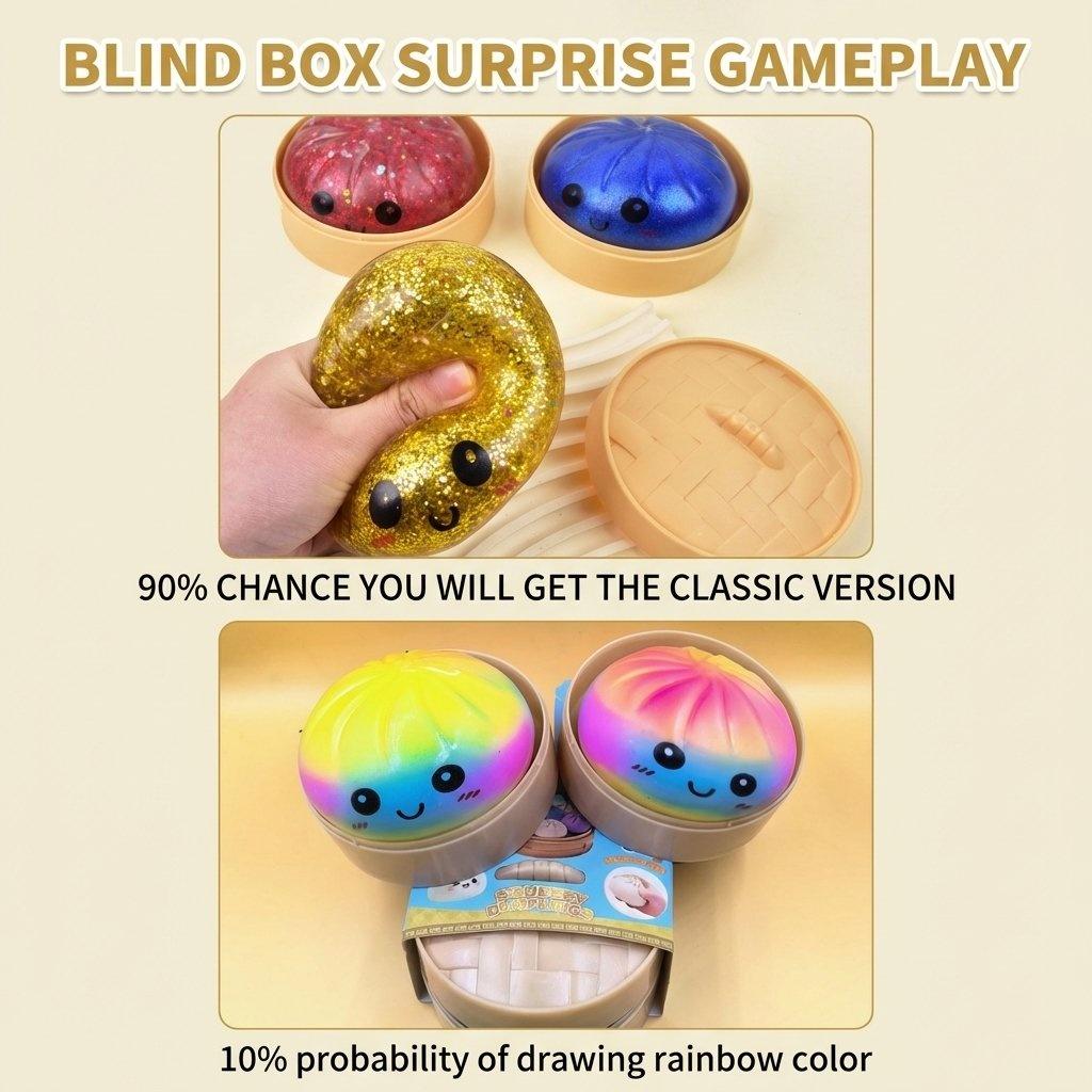 Expressive Big Dumpling Squishy Blind Box | Mysecret Bun Fidget Toy, Soft TPR Stress Relief, Surprise Unboxing, Random Style | Perfect Mother’s Day & Cinco de Mayo Gifts, Ideal for Kids’ Classroom Exchanges