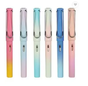 6pc Gradient Eternal Pen inkless Endless Pencil Black Technology Eraser Inside