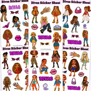 Divas Sticker Sheets Pack of 6 - Fashion Dolls