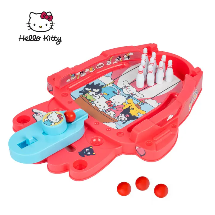 Hello Kitty Mini Tabletop Bowling Game – Portable Kids Bowling Set with Ball Launcher, Pins & Mini Bowling Lane, Ages 3+