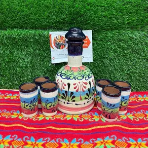 Tequilera Bottle Shots of Engove Cobalto Colores Set.