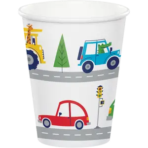 Transportation Time Paper Cups | 8 Pack