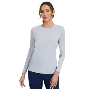 Women's Undershirt Soft Long sleeve Underscrub Tee with Breathable & Easy Care Fabric