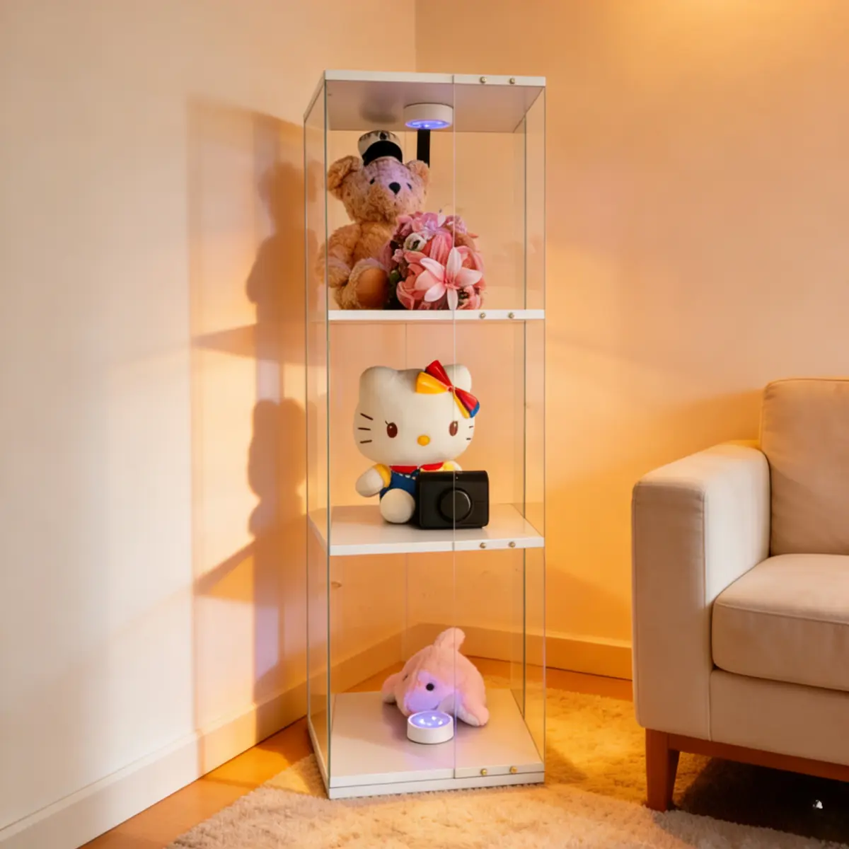 White + Engineered Wood + Tempered Glass 0