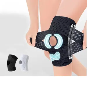Ultimate Meniscus Knee Support Brace with Side Stabilizers for Meniscal Tear ACL MCL Arthritis Breathable Adjustable Black Bilateral Cross Bandage 4 Thickened Springs Triple Protection knee pad tapezz sports ultra-soft