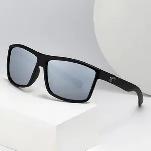 Costaego Light White Blue Polarized Lens Men's Polarized Sunglasses TR90 Frame Polycarbonate Lenses UV400 Protection Lightweight Sport Shades