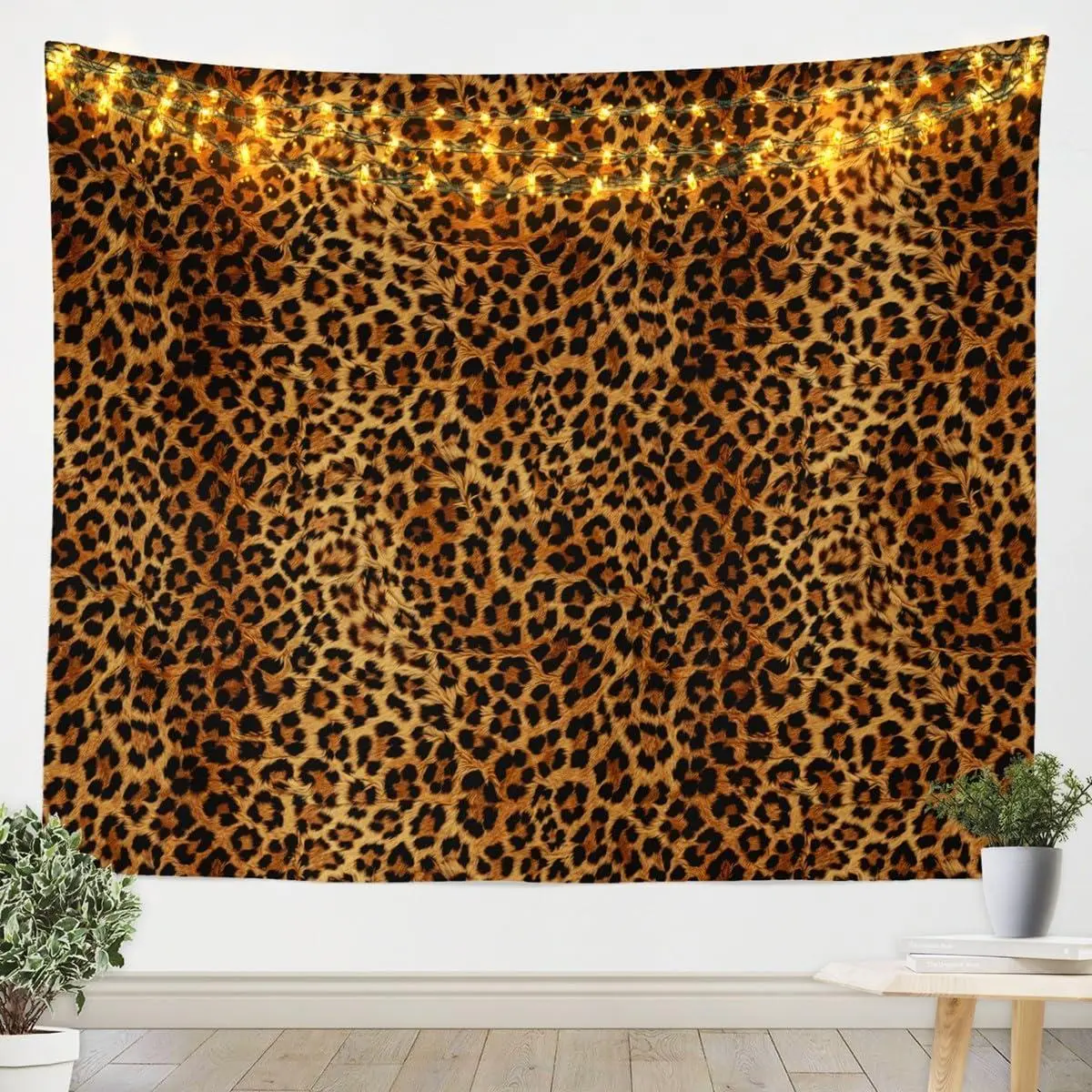 Leopard Tapestry Cheetah Decor Wall Hanging Geometric Wall Tapestry African Safari Animal Tapestries Modern Abstract Pattern Men Artwork,Small