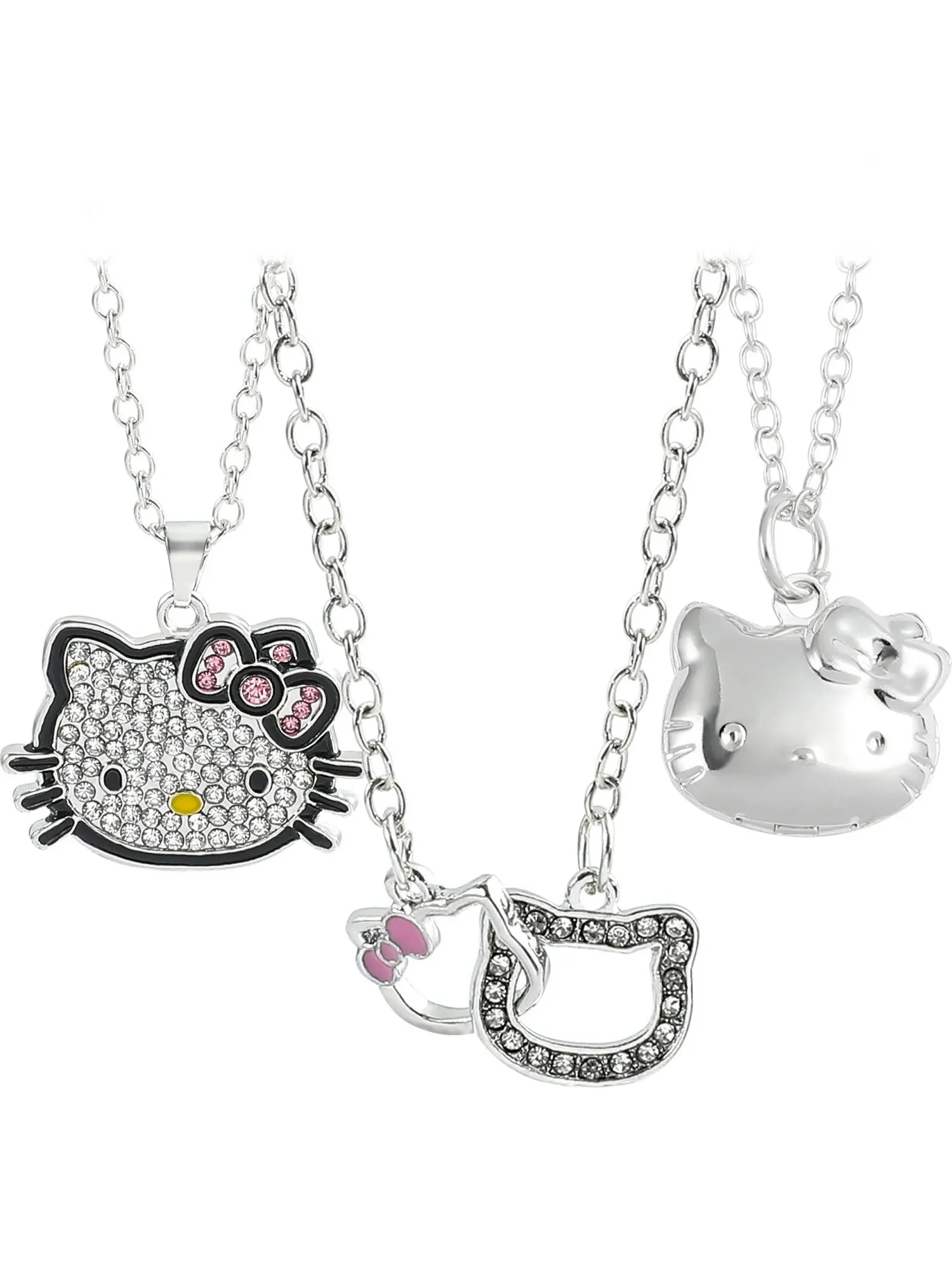 Cute Necklace Sweet Cool Girl Y2K Cat Head Pendant, Alloy Material, Fashion Accessory for Women, Stylish Jewelry for Daily Wear