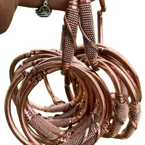AFRICAN Pure Copper Bracelet - Handcrafted Textured Design for Unique Style and Durability