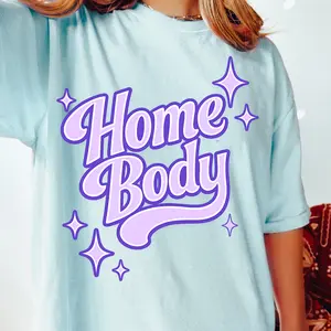Homebody Preppy Comfort Colors Shirt - Comfort Colors Unisex Apparel Relaxed Fit Printed In The USA Clothing Womenswear Casual Comfort Cotton Top Athletic Boho