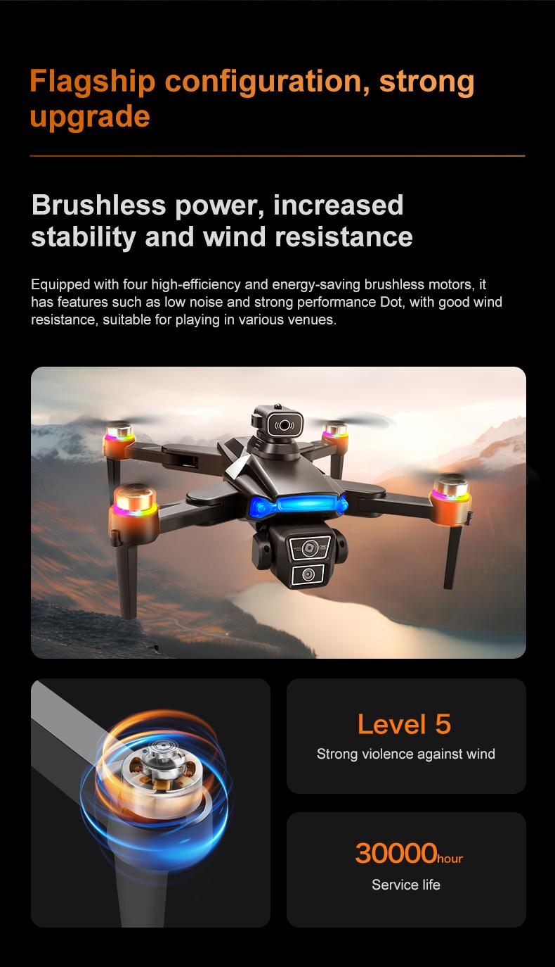 YCMDCGIE GPS drone is equipped with a 4K camera and comes with a 4.5-inch LCD remote controller. It features professional GPS intelligent tracking, AI smart return, follow mode, brushless motors, and a foldable design. YCMDCGIE GPS drone is equipped with a 4K camera and comes with a 4.5-inch LCD remote controller. It features professional GPS intelligent tracking, AI smart return, follow mode, brushless motors, and a foldable design.
