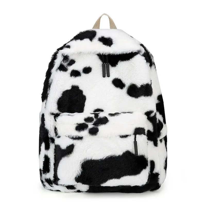 Cute Cow Shoulder Bag - Fall Student Casual Fur Rug Schoolbag for Girls - College Student Schoolbag - Korean Version