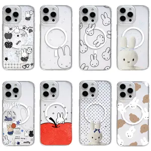 Miffy Cute Bunny Magnetic Phone Case, Kawaii Rabbit MagSafe  Phone Cases for iPhone 17 Air 16 Pro Max 15 14 Plus 13 12 11 Perfect Birthday Gift for Miffy Fans