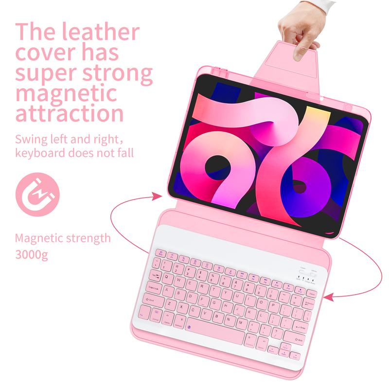 STWMOOCE 720 Rotation case for iPad Wireless Keyboard Cases with Pen Holder, Compatible with 10.2-inch iPad7/8/9th, 10.9 iPad 10th, 10.9 iPad Air4/5th, 11 iPad Air(M2/M3),11-inch Pro1/2/3/4th Gen,11/13-inch Pro(M4),13-inch Air M2/M3 bluetooth tablet case