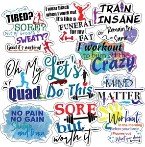 Workout Stickers, Ten Vinyl Stickers Supporting Workout, Great Workout Gift, Decorative Stickers