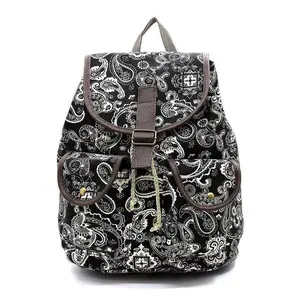 Paisley Printed Canvas Backpack