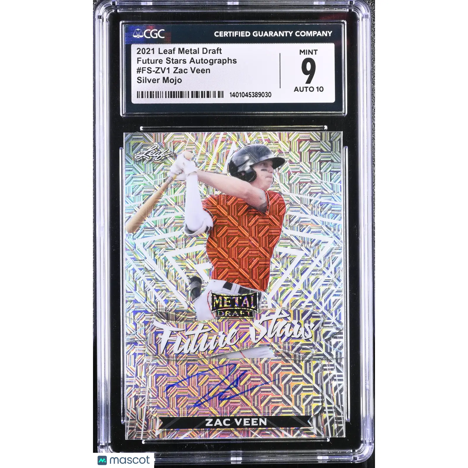 Zac Veen CGC 2021 Metal Draft #FS ZV1 Silver Mojo Auto Baseball 9