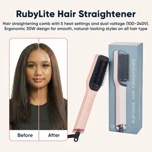 [RUBY VIBE CO] RubyShine Hair Straightener, Hair Styling Tools, Effortless Straightening & Styling, Adjustable Temperature Settings, Lightweight, Ergonomic Design