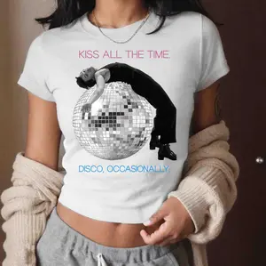 [Sale Up To 50%] Harry Kiss All The Time Baby Tee, Disco Occasionally New Album Shirt, HS Merch, Styles Shirt, Disco Occasionally Album Cover, HS Concert Fan