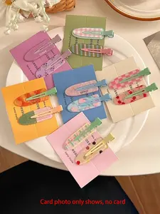 Cute Fruit Design Hair Clips, Colorblock Fruit Themed Hair Accessories for Women & Girls, Lovely Hairwear for Daily Used, Hair Clip Set