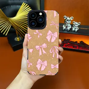 Full screen pink bow tie Soft&Flexible TPU Silicone Phone Case For iPhone 17 Pro Max AIR 16 15 14 13 12 11 Plus XSMAX Cases Durable|Shockproof|Full Camera Protection|Anti-Fingerprint|Non-Slip|Slim Fit|Gift For Girlfriend/Men/Women summerwins