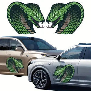 Halloween 2 Pieces Snake Head Car Decal Livery Limited Edition, Premium Vinyl, Hood Styling Car Decoration Motorcycle Sticker Car Bumper Sticker