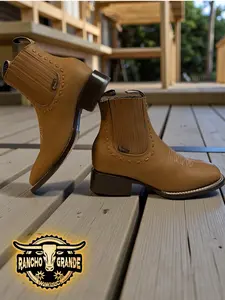 Botines para Dama Piel Genuina Punta Cuadrada / Women's Square Toe Ankle Boots Genuine Leather