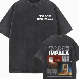 Mens Vintage Oversized Washed Short Sleeve T-shirt Tame Impala Rock Band Deadbeat Tour Album Hip Hop Fans Gift T-shirts, Gift for him, her, Vintage shirt TOY GM1
