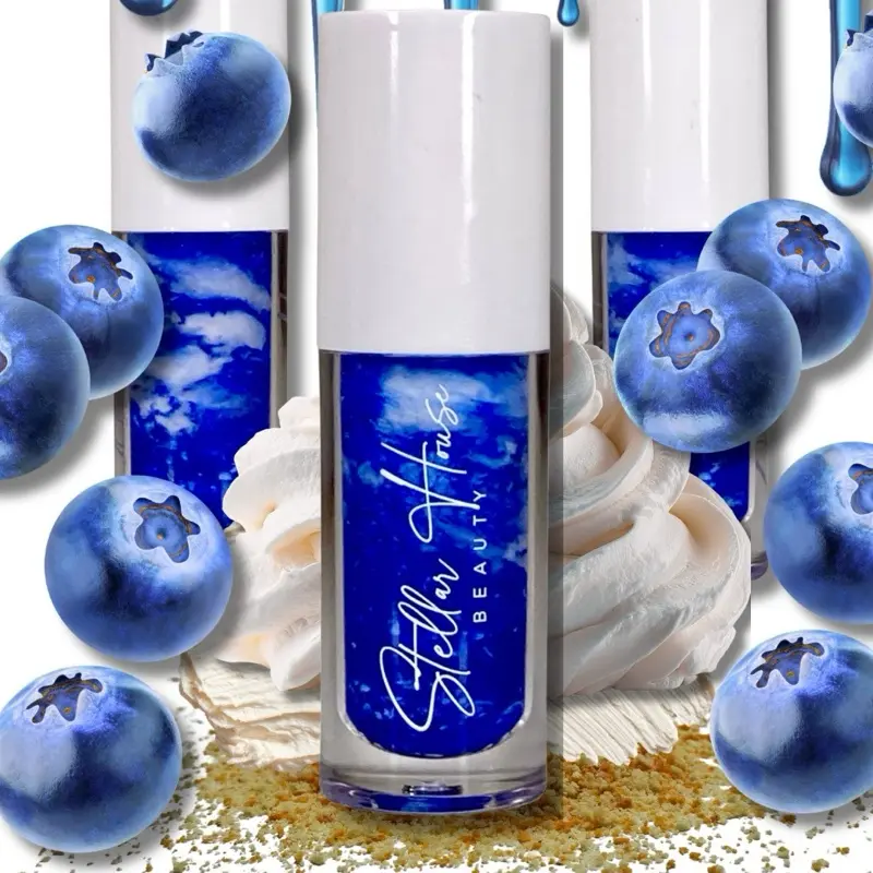 Blueberry Cream Lip Gloss Balm- Made with Smoothing Mango Butter- Non sticky -Moisturizing