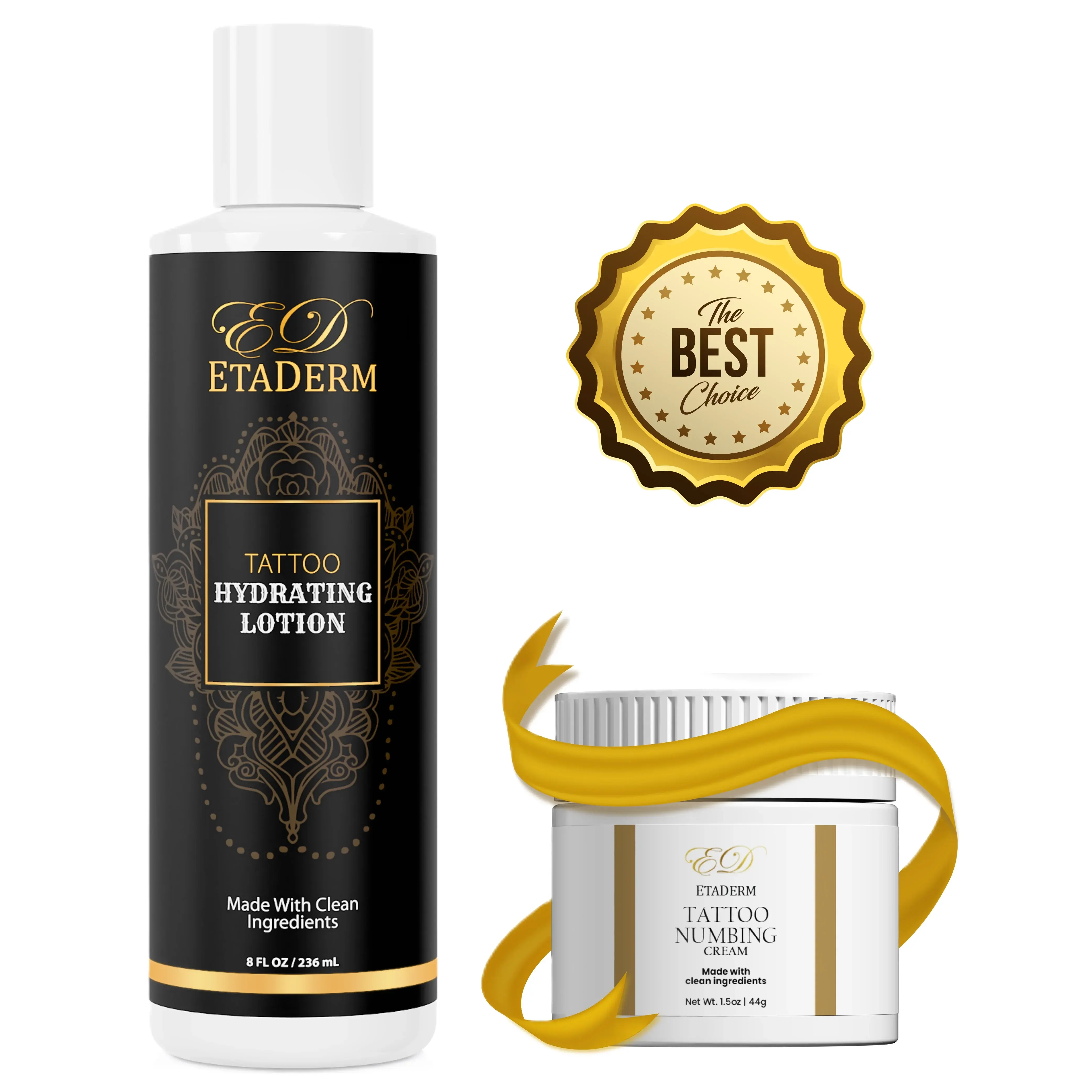 Etaderm Tattoo Aftercare Lotion – Hydrating Formula with Aloe Vera, Chamomile, Glycerin & Green Tea – Soothes, Heals & Protects New Tattoos – Men & Women – 8 fl oz