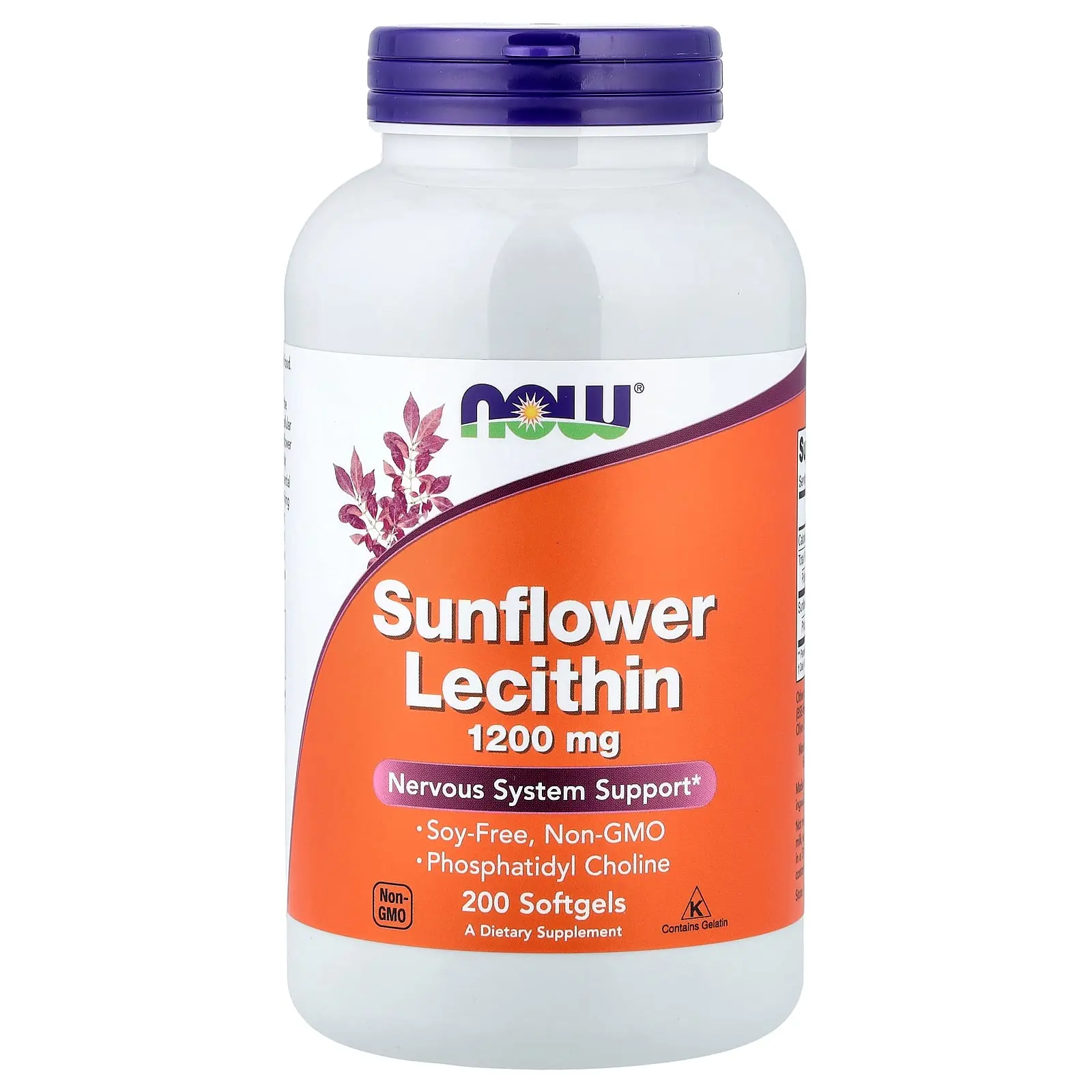 NOW Foods Sunflower Lecithin, 200 Softgels (1.2 g per Softgel) NOW Foods Sunflower Lecithin, 200 Softgels (1.2 g per Softgel)