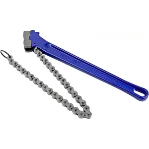 14" Chain Pipe Wrench 2" - 5" Pipe Diameters, 18.5" Chain Length Max Breaking Load 5500Lbs, Heavy Duty Plumbing Tool for Pipe Installation, Oil Fields Operations and Maintenance