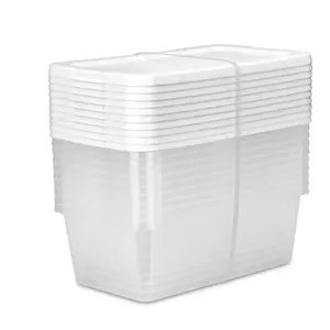 Set of 10 White Plastic Storage Boxes - 6 Quart Capacity for Adults - Organiser
