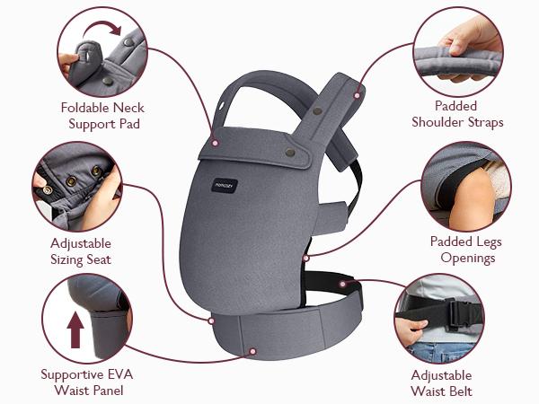 Momcozy Baby Carrier - Ergonomic, Cozy and Lightweight Carrier for 7-44lbs, Effortless to Put On, Ideal for Hands-Free Parenting, Enhanced Lumbar Support, Purehug for Infant to Toddler