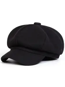 Unisex Plain Woven Beret, Adjustable Stylish Hat, Casual Fitted Design for All Seasons, Outdoor Sun Protection & Travel Accessory for Men Women