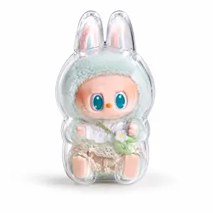 Clear Bunny Display Case for Collectible Figures Dustproof Protective Cover