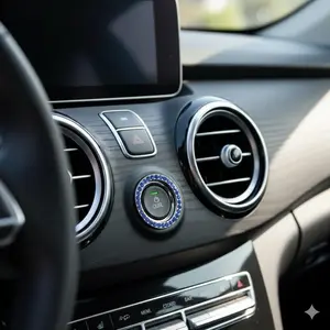 Crystal Diamond Car Ignition Button cover, Universal Engine Start Sticker Decor, Luxury Interior Accessories, Upgrade Your Vehicle's Dashboard Style