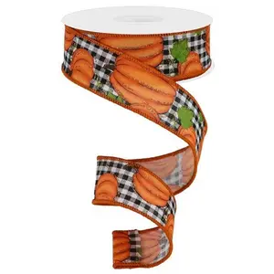 1.5" x 10yd Pumpkin Patch/Check