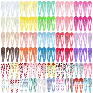 120 count  2 Inch Candy Color Barrettes and Non-Slip Metal Snap Hair Accessories for , Teens, and Women (40 Assorted Colors)