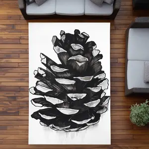 Begin Home Decor C1ROAR577JYJZ8 5 x 7 ft. Pine Cone Outdoor Area Rug - Living Room Decor Essentials - Rectangle