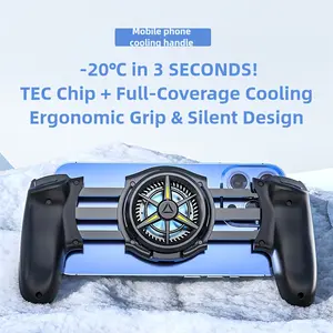 Black Gaming Controller with Phone Cooler RGB Lights Ergonomic Grip for Mobile Gaming Console Smartphone Cooling Handle Compact USB Plug-in