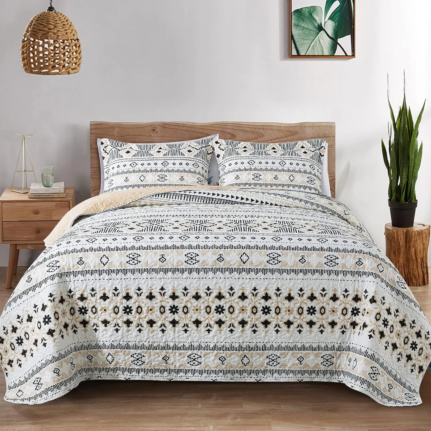 Sound Waves Black & Beige