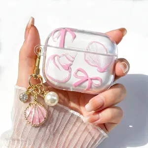Aesthetic Ocean AirPods Case with Charm for Girls | Cute Starfish & Shell Cover for AirPods Pro 3 / AirPods 4