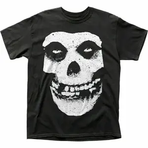 Misfits Skull & Logo T Shirt Mens Licensed Rock N Roll Retro Band Tee New Black