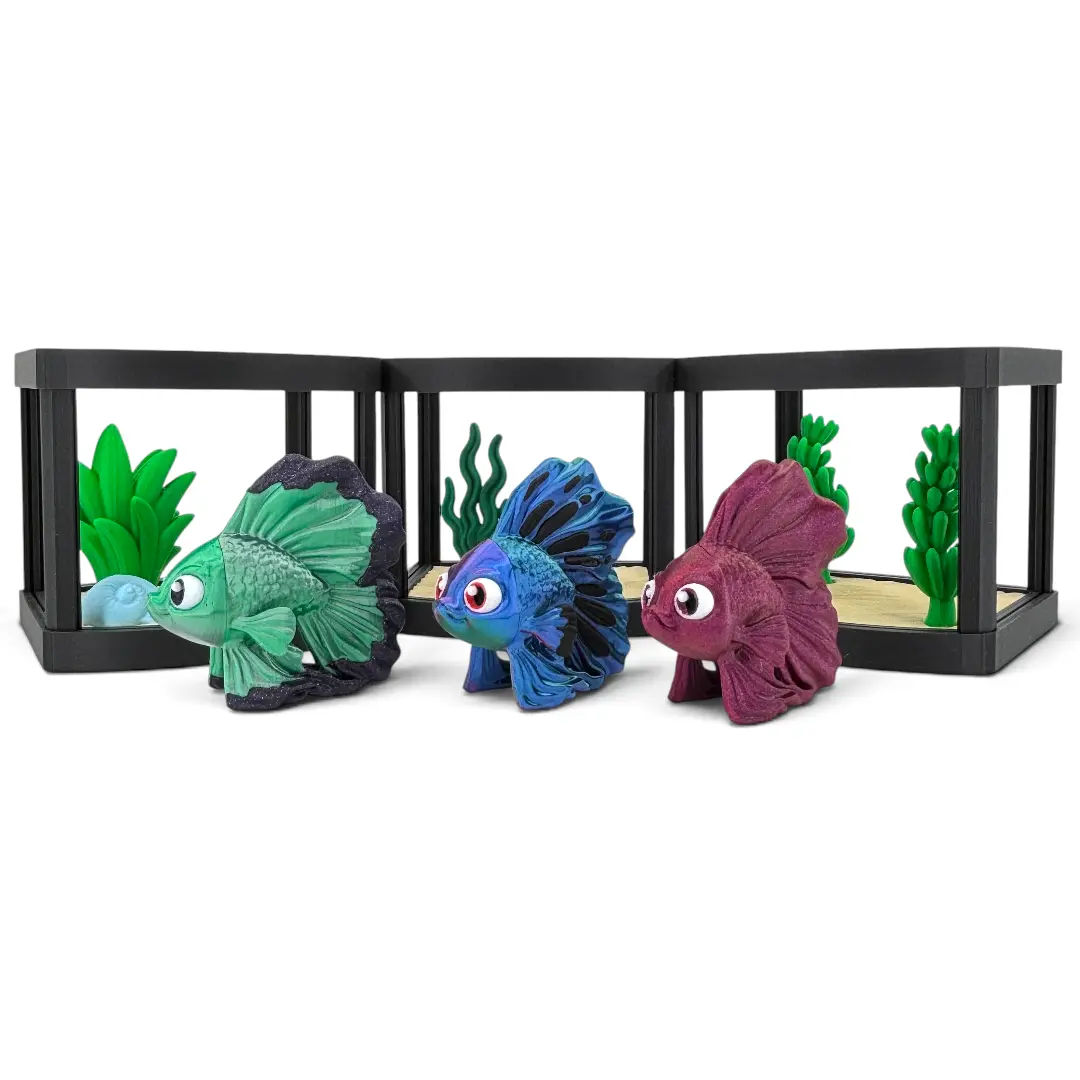 Single Betta Fish Tank - 3D Desk Pet