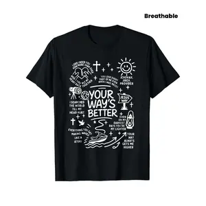 Christian Bible Verse T-Shirt Compatible for Jesus Faith Apparel - 100% Cotton Soft Breathable Short Sleeve Tee with Religious Quotes, Preshrunk Jersey for &, Church Outfits, Christmas Gift, & Daily Wear