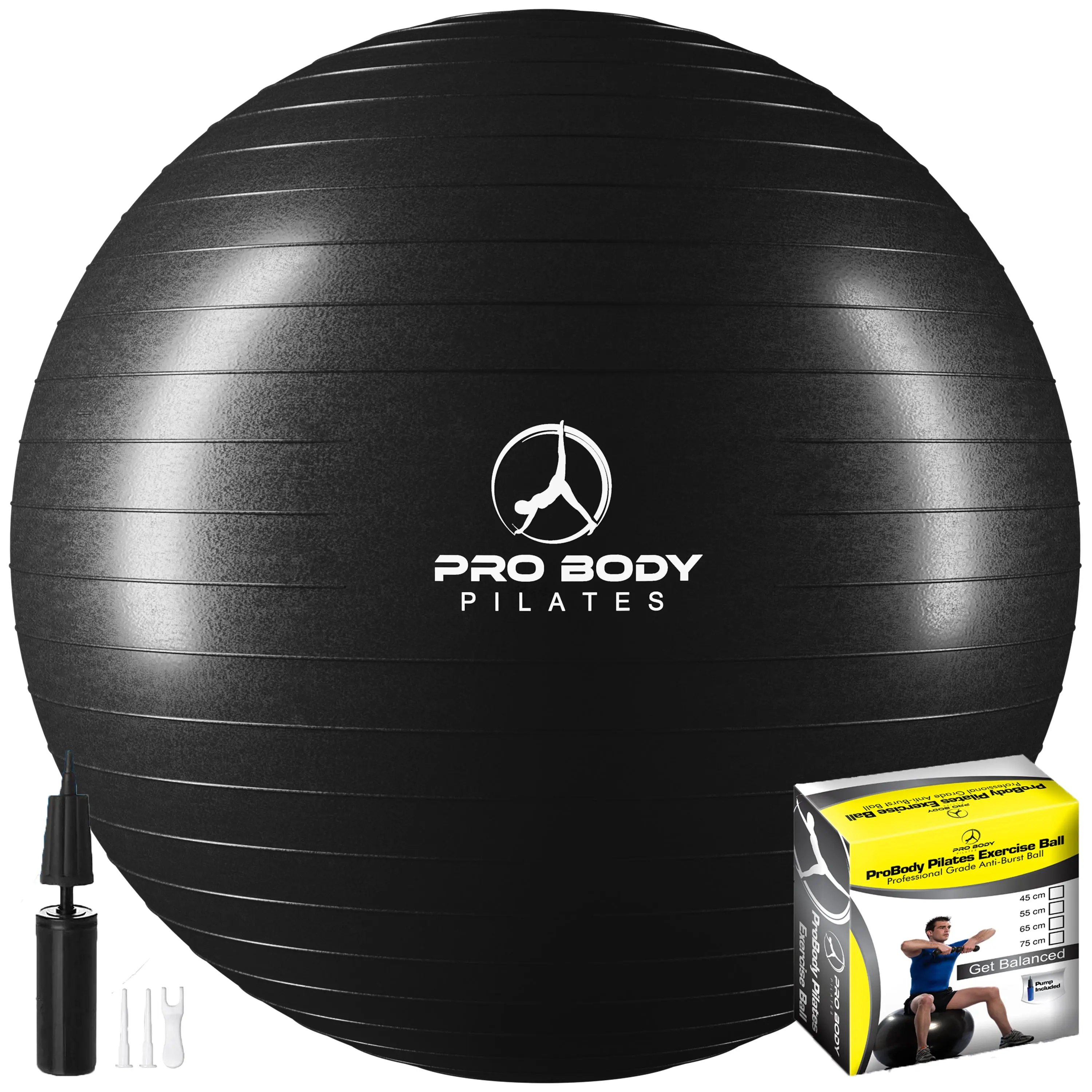 Yoga Ball for Pregnancy, Fitness, Balance, Workout at Home, Office and Physical Therapy (Black) Yoga Ball for Pregnancy, Fitness, Balance, Workout at Home, Office and Physical Therapy (Black)